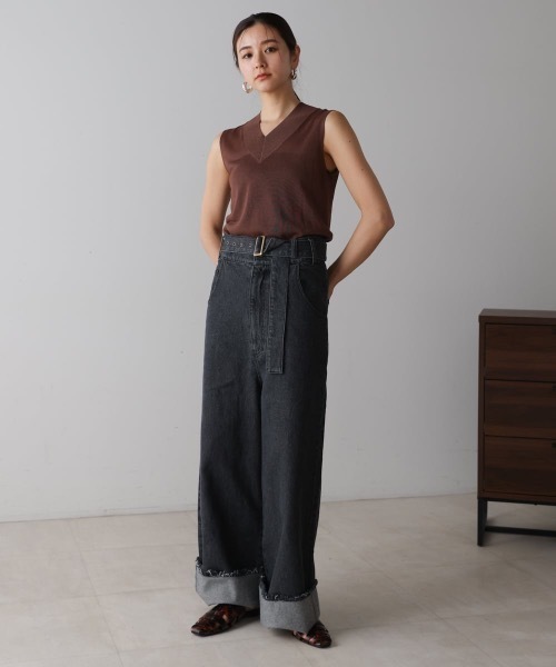 CIEL'AIR（シエルエアー）の「DENIM OVERALLS（ﾃﾞﾆﾑｵｰﾊﾞｰｵｰﾙ)（サロペット/オーバーオール・レディース・ブラック/インディゴブルー・MEDIUM）」の11枚目の写真