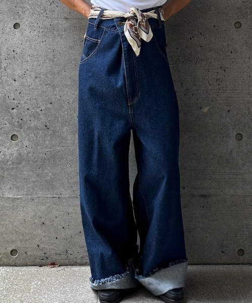 CIEL'AIR（シエルエアー）の「DENIM OVERALLS（ﾃﾞﾆﾑｵｰﾊﾞｰｵｰﾙ)（サロペット/オーバーオール・レディース・ブラック/インディゴブルー・MEDIUM）」の4枚目の写真