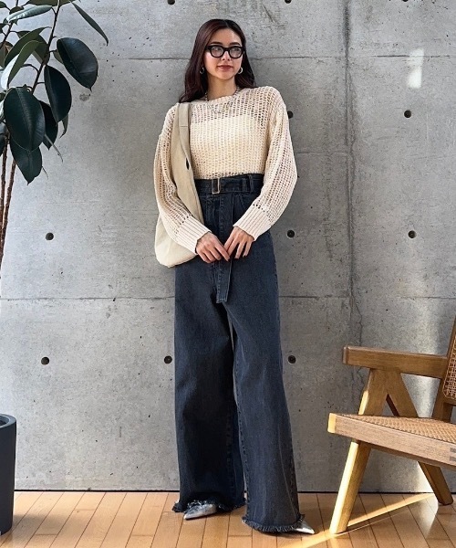 CIEL'AIR（シエルエアー）の「DENIM OVERALLS（ﾃﾞﾆﾑｵｰﾊﾞｰｵｰﾙ)（サロペット/オーバーオール・レディース・ブラック/インディゴブルー・MEDIUM）」の14枚目の写真