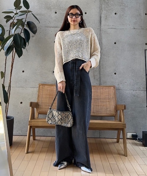 CIEL'AIR（シエルエアー）の「DENIM OVERALLS（ﾃﾞﾆﾑｵｰﾊﾞｰｵｰﾙ)（サロペット/オーバーオール・レディース・ブラック/インディゴブルー・MEDIUM）」の15枚目の写真