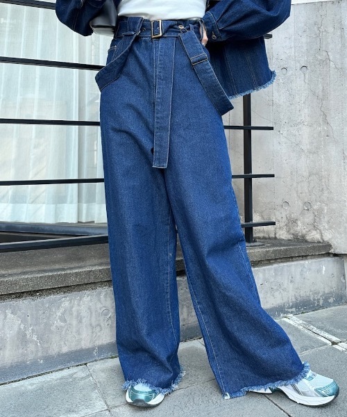 CIEL'AIR（シエルエアー）の「DENIM OVERALLS（ﾃﾞﾆﾑｵｰﾊﾞｰｵｰﾙ)（サロペット/オーバーオール・レディース・ブラック/インディゴブルー・MEDIUM）」の17枚目の写真