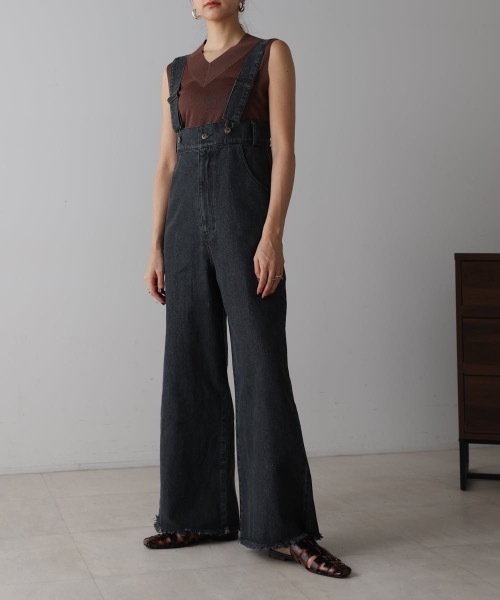 CIEL'AIR（シエルエアー）の「DENIM OVERALLS（ﾃﾞﾆﾑｵｰﾊﾞｰｵｰﾙ)（サロペット/オーバーオール・レディース・ブラック/インディゴブルー・MEDIUM）」の20枚目の写真