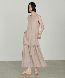 【LARUTA】［Web限定］接触冷感：ギャザー切替zip付きワンピース