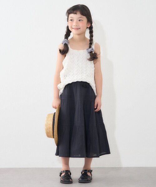 CIAOPANIC TYPY（チャオパニックティピー）の「【KIDS】【GOOD HOLIDAY】透かし編みキャミタンク（タンクトップ・キッズ・オフホワイト/ブラック/ベージュ・X-LARGE/XX-LARGE/MEDIUM/LARGE）」の11枚目の写真