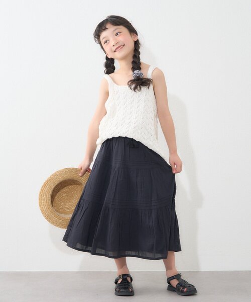 CIAOPANIC TYPY（チャオパニックティピー）の「【KIDS】【GOOD HOLIDAY】透かし編みキャミタンク（タンクトップ・キッズ・オフホワイト/ブラック/ベージュ・X-LARGE/XX-LARGE/MEDIUM/LARGE）」の12枚目の写真