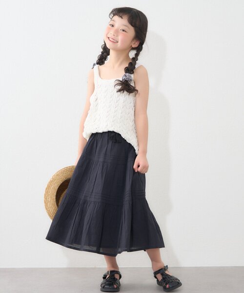CIAOPANIC TYPY（チャオパニックティピー）の「【KIDS】【GOOD HOLIDAY】透かし編みキャミタンク（タンクトップ・キッズ・オフホワイト/ブラック/ベージュ・X-LARGE/XX-LARGE/MEDIUM/LARGE）」の13枚目の写真