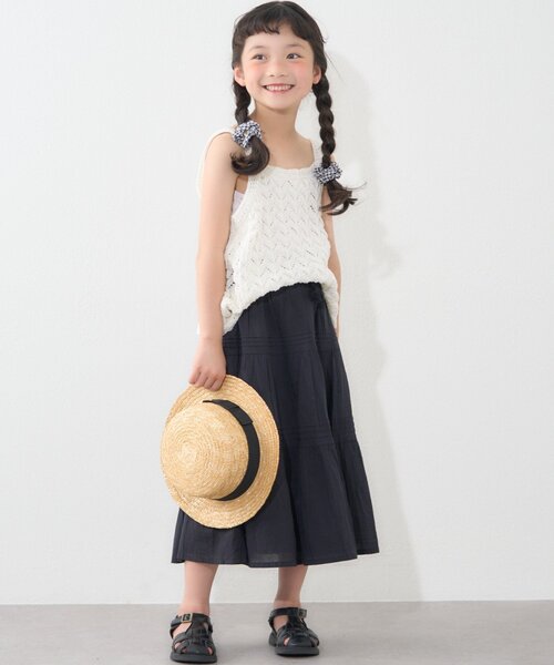 CIAOPANIC TYPY（チャオパニックティピー）の「【KIDS】【GOOD HOLIDAY】透かし編みキャミタンク（タンクトップ・キッズ・オフホワイト/ブラック/ベージュ・X-LARGE/XX-LARGE/MEDIUM/LARGE）」の15枚目の写真