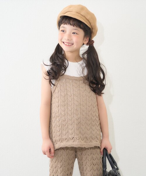 CIAOPANIC TYPY（チャオパニックティピー）の「【KIDS】【GOOD HOLIDAY】透かし編みキャミタンク（タンクトップ・キッズ・オフホワイト/ブラック/ベージュ・X-LARGE/XX-LARGE/MEDIUM/LARGE）」の21枚目の写真