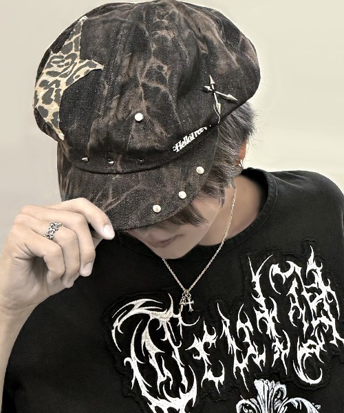 NOVESSEL（ノベセル）の「『NOVESSEL/ノベセル』パッチワークキャスケット【Y】【CN】（キャスケット・レディース・ブラック・FREE）」の9枚目の写真