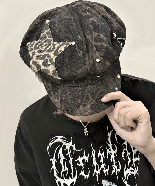 NOVESSEL（ノベセル）の「『NOVESSEL/ノベセル』パッチワークキャスケット【Y】【CN】（キャスケット・レディース・ブラック・FREE）」の6枚目の写真