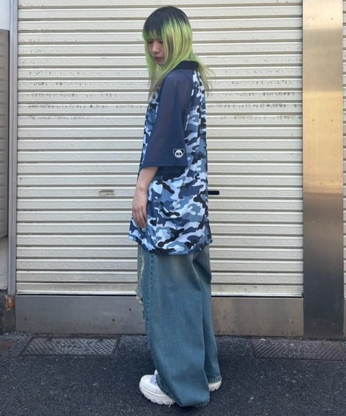 Candy Stripper（キャンディストリッパー）の「CAMOUFLAGE GAME シャツ（Tシャツ/カットソー・レディース・ブルー/グレー/カーキ・FREE）」の6枚目の写真