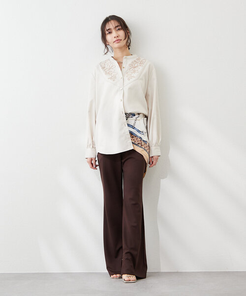 Remind me and forever（リマインドミーアンドフォーエバー）の「【@kana__18sセレクト】-3kg裾スリットフレアーパンツ（その他パンツ・レディース・ブラック/ダークブラウン/ブラウン/スミクロ・LARGE/MEDIUM）」の6枚目の写真