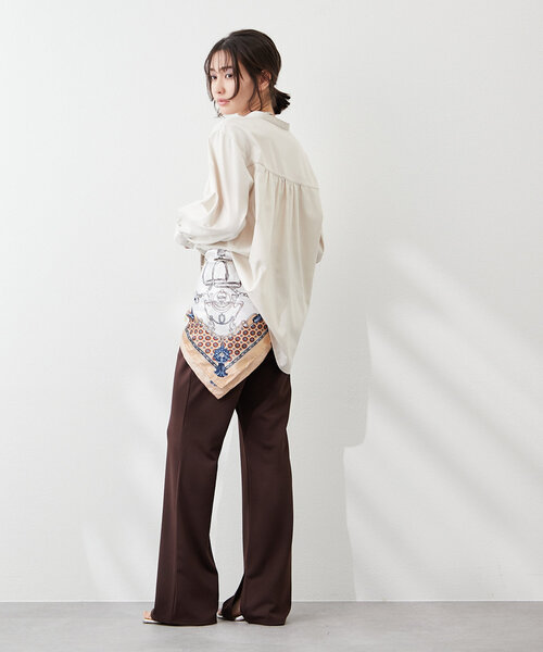 Remind me and forever（リマインドミーアンドフォーエバー）の「【@kana__18sセレクト】-3kg裾スリットフレアーパンツ（その他パンツ・レディース・ブラック/ダークブラウン/ブラウン/スミクロ・LARGE/MEDIUM）」の7枚目の写真