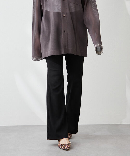 Remind me and forever（リマインドミーアンドフォーエバー）の「【@kana__18sセレクト】-3kg裾スリットフレアーパンツ（その他パンツ・レディース・ブラック/ダークブラウン/ブラウン/スミクロ・LARGE/MEDIUM）」の14枚目の写真