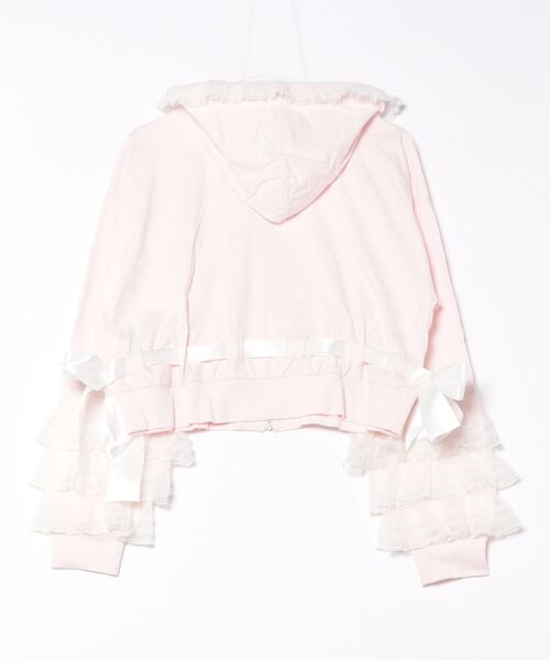 Ank Rouge（アンクルージュ）の「フリルリボンショートパーカー（パーカー・レディース・ホワイト/ピンク/ブラック・M）」の12枚目の写真