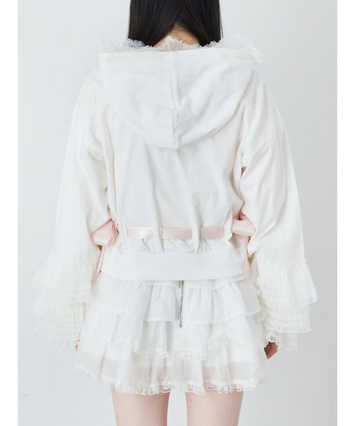 Ank Rouge（アンクルージュ）の「フリルリボンショートパーカー（パーカー・レディース・ホワイト/ピンク/ブラック・M）」の22枚目の写真