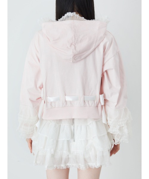 Ank Rouge(アンクルージュ)の「フリルリボンショートパーカー(パーカー・レディース・ホワイト/ピンク/ブラック・M)」の19枚目の写真