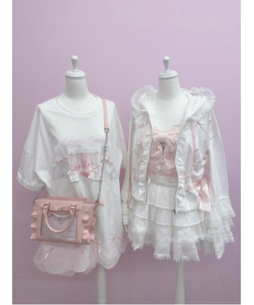 Ank Rouge（アンクルージュ）の「フリルリボンショートパーカー（パーカー・レディース・ホワイト/ピンク/ブラック・M）」の11枚目の写真