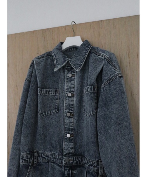 Katrin TOKYO(カトリーントーキョー)の「denim jumpsuit(つなぎ/オールインワン・レディース・ケミカルウォッシュ/インディゴブルー・FREE/XS-Regular/XS-Short)」の7枚目の写真