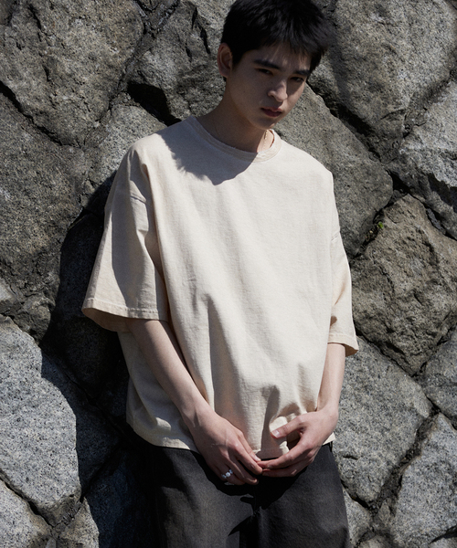 JOURNAL STANDARD J.S HOMESTEAD（ジャーナルスタンダードホームステッド）の「J.S.Homestead / コールドダイ ダメージネックTシャツ（Tシャツ/カットソー・メンズ・ブラック系その他/ブラウン/ベージュ/ネイビー・MEDIUM/LARGE）」の3枚目の写真