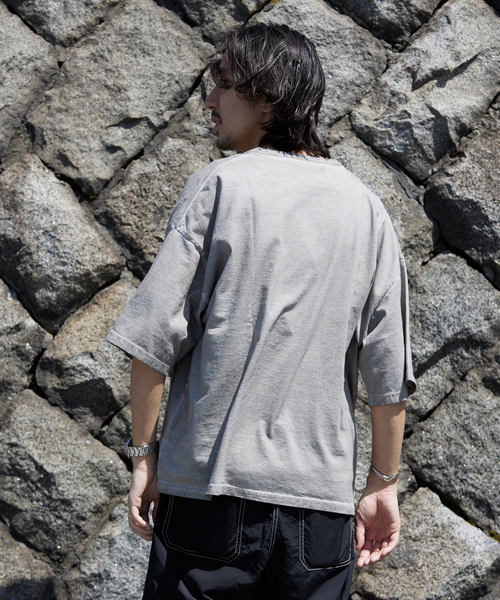 JOURNAL STANDARD J.S HOMESTEAD（ジャーナルスタンダードホームステッド）の「J.S.Homestead / コールドダイ ダメージネックTシャツ（Tシャツ/カットソー・メンズ・ブラック系その他/ブラウン/ベージュ/ネイビー・MEDIUM/LARGE）」の8枚目の写真