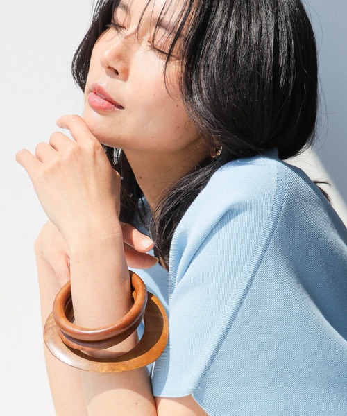 BARNYARDSTORM（バンヤードストーム）の「BARNYARDSTORM / 3連ウッドバングル（バングル/リストバンド・レディース・ブラウン・FREE）」の2枚目の写真