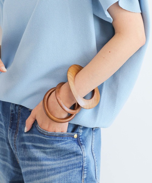 BARNYARDSTORM（バンヤードストーム）の「BARNYARDSTORM / 3連ウッドバングル（バングル/リストバンド・レディース・ブラウン・FREE）」の4枚目の写真