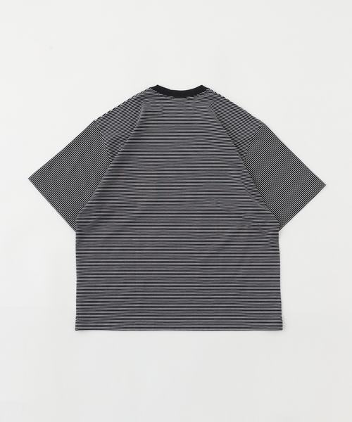 handvaerk（ハンドバーク）の「handvaerk (ハンドバーク) 60/2 S/S BIG T-SHIRT -STRIPE-（Tシャツ/カットソー・メンズ・ブラック/ホワイト・SMALL/MEDIUM/LARGE）」の3枚目の写真