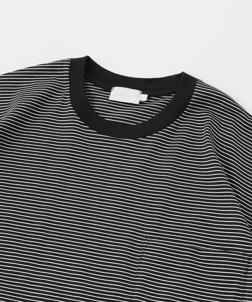 handvaerk（ハンドバーク）の「handvaerk (ハンドバーク) 60/2 S/S BIG T-SHIRT -STRIPE-（Tシャツ/カットソー・メンズ・ブラック/ホワイト・SMALL/MEDIUM/LARGE）」の4枚目の写真