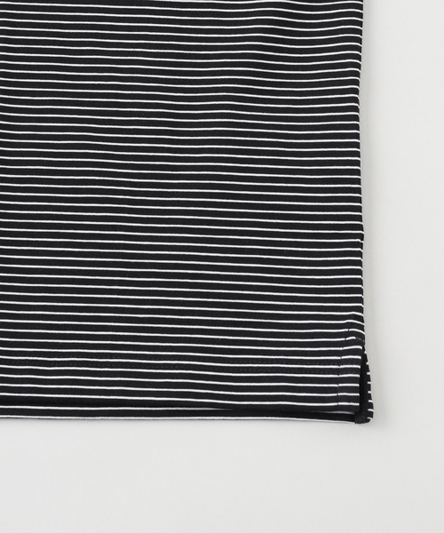 handvaerk（ハンドバーク）の「handvaerk (ハンドバーク) 60/2 S/S BIG T-SHIRT -STRIPE-（Tシャツ/カットソー・メンズ・ブラック/ホワイト・SMALL/MEDIUM/LARGE）」の6枚目の写真
