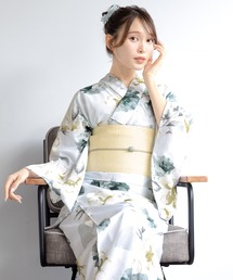 レディースの浴衣（イエロー/黄色系・花柄・ボタニカル柄