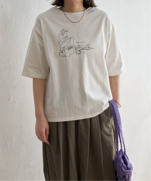 LBC（エルビーシー）の「GirlプリントビッグTシャツ（Tシャツ/カットソー・レディース・ホワイト/チャコールグレー/グレー/コーラル・M/L）」の4枚目の写真