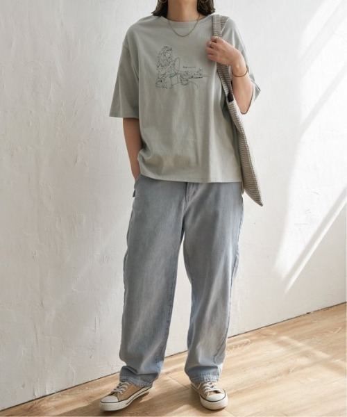 LBC（エルビーシー）の「GirlプリントビッグTシャツ（Tシャツ/カットソー・レディース・ホワイト/チャコールグレー/グレー/コーラル・M/L）」の5枚目の写真