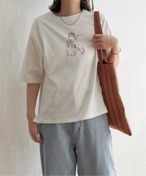 LBC（エルビーシー）の「GirlプリントビッグTシャツ（Tシャツ/カットソー・レディース・ホワイト/チャコールグレー/グレー/コーラル・M/L）」の16枚目の写真