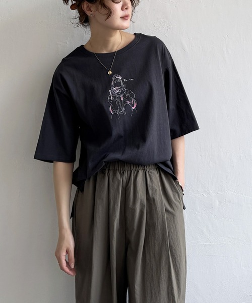 LBC（エルビーシー）の「GirlプリントビッグTシャツ（Tシャツ/カットソー・レディース・ホワイト/チャコールグレー/グレー/コーラル・M/L）」の17枚目の写真
