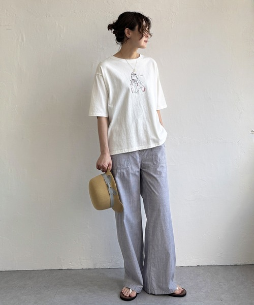 LBC（エルビーシー）の「GirlプリントビッグTシャツ（Tシャツ/カットソー・レディース・ホワイト/チャコールグレー/グレー/コーラル・M/L）」の21枚目の写真