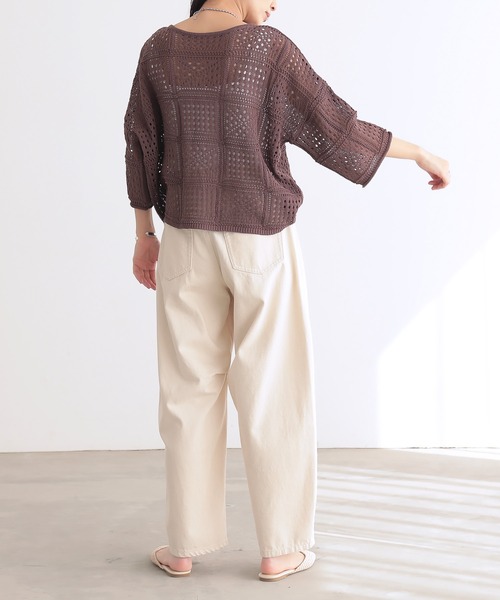 for/c(フォーシー)の「クロシェニットプルオーバー【サスティナブル】(ニット/セーター・レディース・アイボリー/ブラウン/ブラック・M/L)」の15枚目の写真