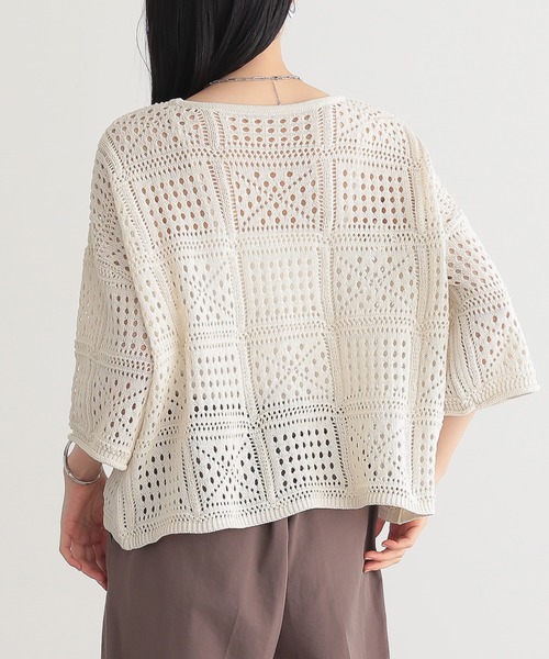 for/c(フォーシー)の「クロシェニットプルオーバー【サスティナブル】(ニット/セーター・レディース・アイボリー/ブラウン/ブラック・M/L)」の12枚目の写真