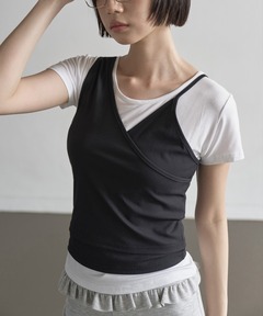 タンクトップ ノースリーブ anuke Sheer Layered Tanktop レディース ànuke online store（アンヌーク） / Sheer Layered
