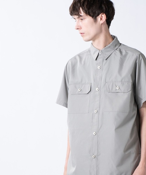 TAION（タイオン）の「【TAION(タイオン)】〈ユニセックス〉ノンダウン ミリタリー ハーフスリーブシャツ（シャツ/ブラウス・メンズ・ダークネイビー/その他3/ダークグリーン/オフホワイト/ダークオリーブ/ブラック/ダークグリーン系/オリーブ・S/M/L/XL/XS）」の6枚目の写真