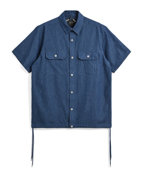 TAION（タイオン）の「【TAION(タイオン)】〈ユニセックス〉ノンダウン ミリタリー ハーフスリーブシャツ（シャツ/ブラウス・メンズ・ダークネイビー/その他3/ダークグリーン/オフホワイト/ダークオリーブ/ブラック/ダークグリーン系/オリーブ/ライトインディゴブルー/インディゴブルー・S/M/L/XL/XS/2XL）」の7枚目の写真