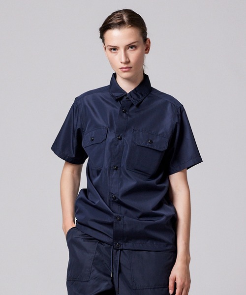 TAION（タイオン）の「【TAION(タイオン)】〈ユニセックス〉ノンダウン ミリタリー ハーフスリーブシャツ（シャツ/ブラウス・メンズ・ダークネイビー/その他3/ダークグリーン/オフホワイト/ダークオリーブ/ブラック/ダークグリーン系/オリーブ・S/M/L/XL/XS）」の7枚目の写真