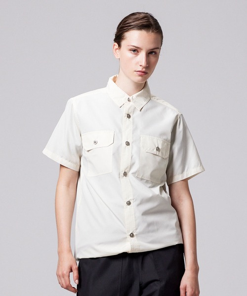 TAION（タイオン）の「【TAION(タイオン)】〈ユニセックス〉ノンダウン ミリタリー ハーフスリーブシャツ（シャツ/ブラウス・メンズ・ダークネイビー/その他3/ダークグリーン/オフホワイト/ダークオリーブ/ブラック/ダークグリーン系/オリーブ・S/M/L/XL/XS）」の20枚目の写真