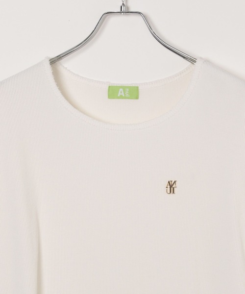 Anui（アニュイ）の「【UNISEX/選べる着丈】ダメージルーズテレコTシャツ（Tシャツ/カットソー・レディース・オフホワイト/スミクロ・SMALL/MEDIUM）」の5枚目の写真