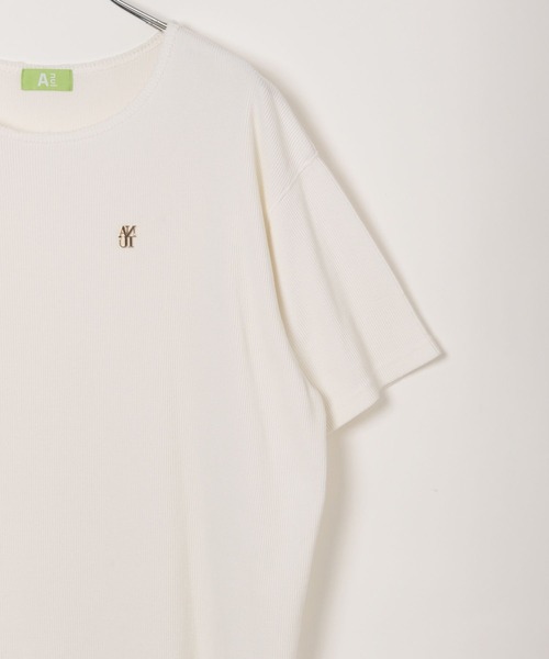 Anui（アニュイ）の「【UNISEX/選べる着丈】ダメージルーズテレコTシャツ（Tシャツ/カットソー・レディース・オフホワイト/スミクロ・SMALL/MEDIUM）」の7枚目の写真