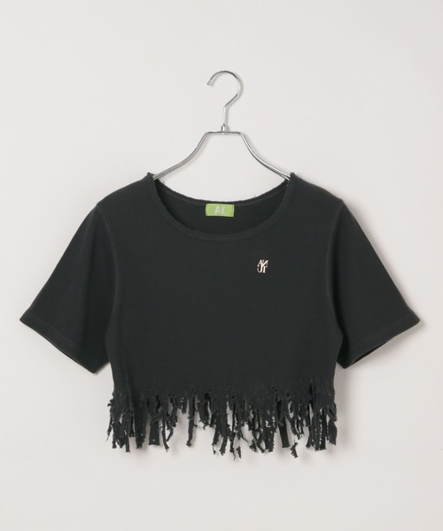 Anui（アニュイ）の「【UNISEX/選べる着丈】ダメージルーズテレコTシャツ（Tシャツ/カットソー・レディース・オフホワイト/スミクロ・SMALL/MEDIUM）」の11枚目の写真