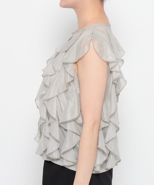 HARE（ハレ）の「ノースリーブフリルシャツ(HARE)（シャツ/ブラウス・レディース・ライトグレー/ブラック・FREE）」の17枚目の写真