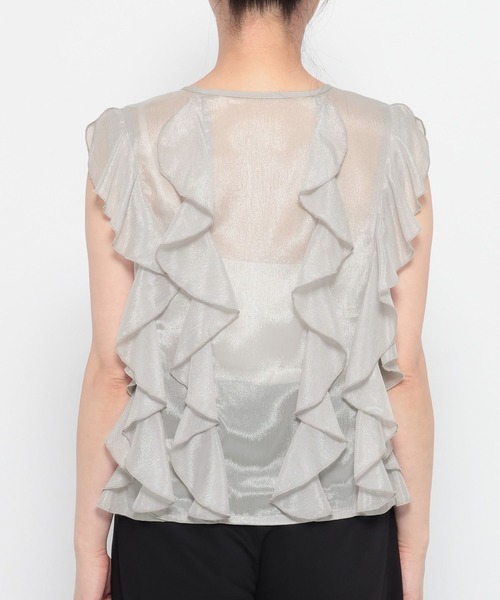 HARE（ハレ）の「ノースリーブフリルシャツ(HARE)（シャツ/ブラウス・レディース・ライトグレー/ブラック・FREE）」の18枚目の写真