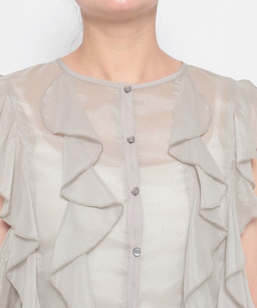 HARE（ハレ）の「ノースリーブフリルシャツ(HARE)（シャツ/ブラウス・レディース・ライトグレー/ブラック・FREE）」の19枚目の写真