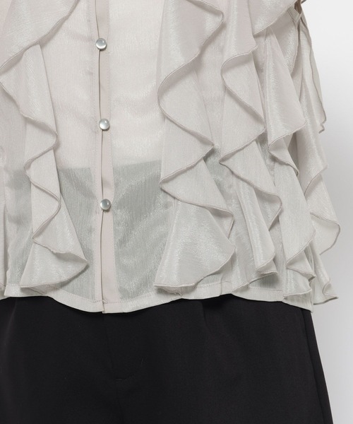 HARE（ハレ）の「ノースリーブフリルシャツ(HARE)（シャツ/ブラウス・レディース・ライトグレー/ブラック・FREE）」の21枚目の写真